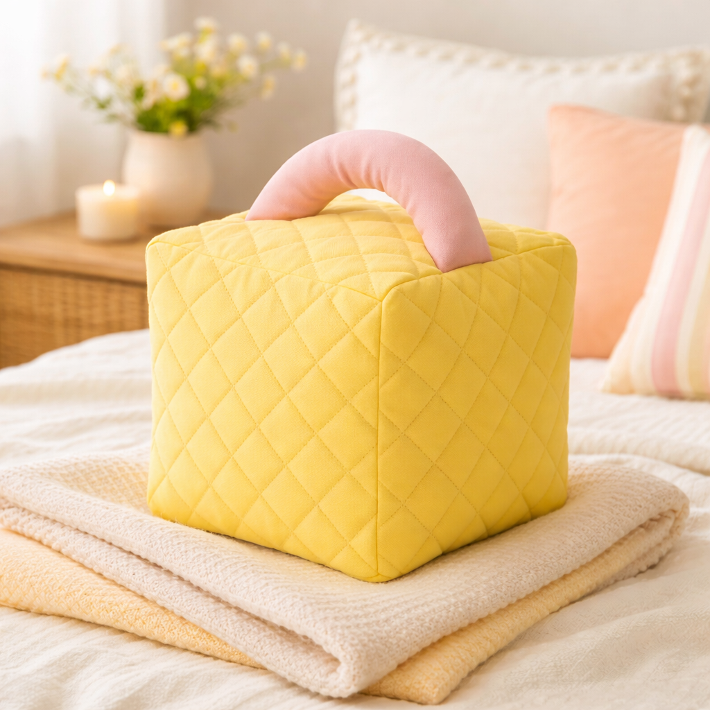 Yello Cube-Shaped Fun 10" Throw Pillow