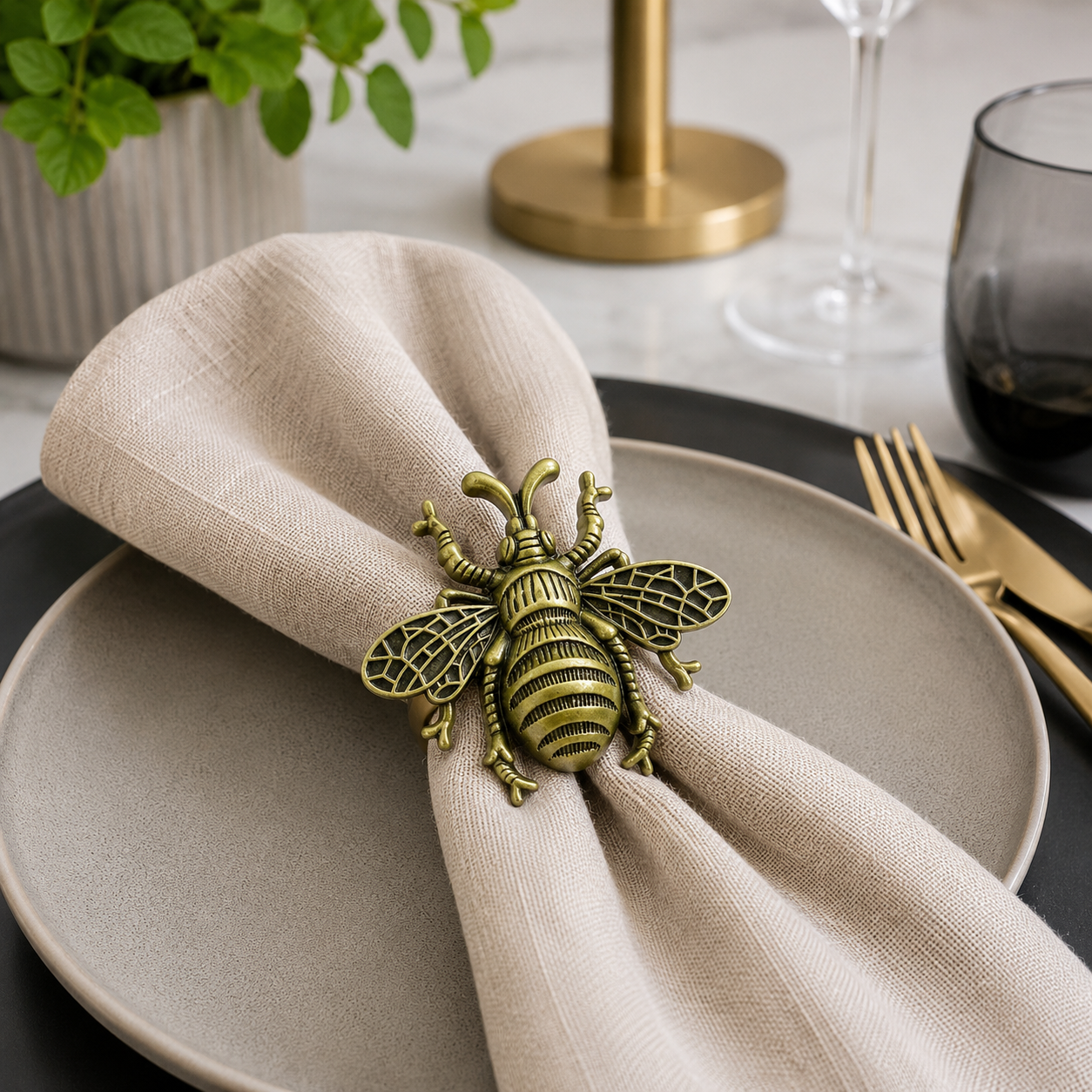 Bronze Bumblebee Metal Napkin Holder