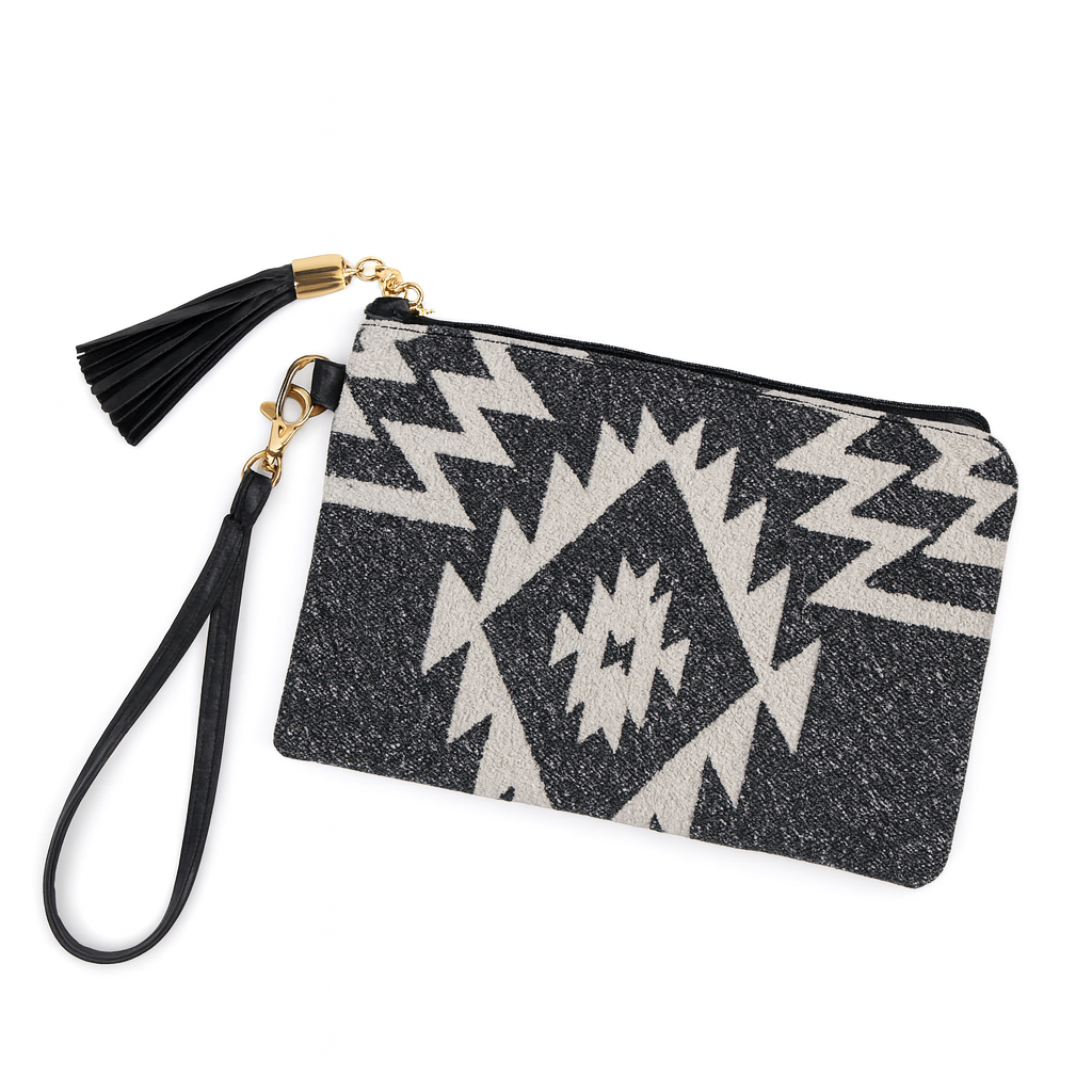 Western Print Card Holder Wrist Strap Clutch