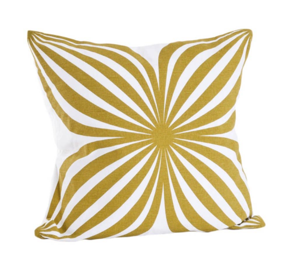 996 - Lime Pinwheel Cotton Down Filled 18" Throw Pillow