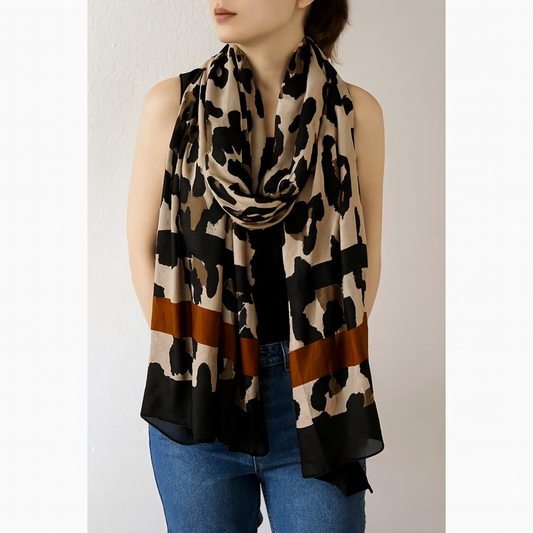 Leopard Print Wrap Scarf