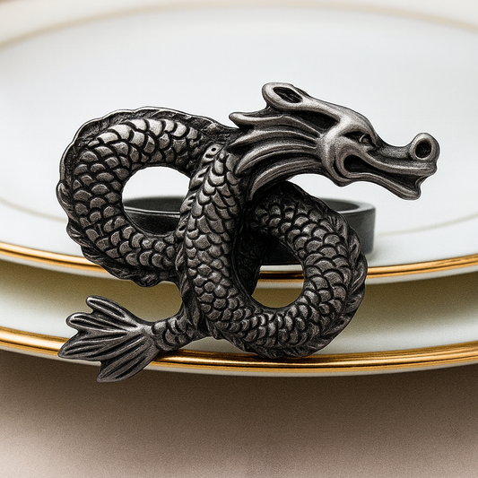NR0115 - Pewter Dragon Metal Napkin Holder Ring