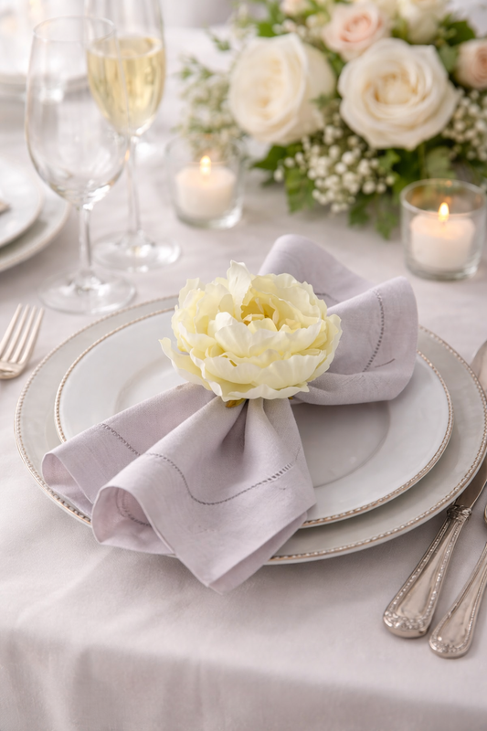 White Peony Napkin Ring