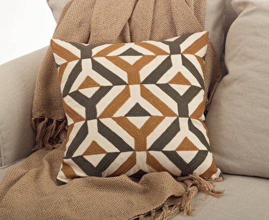 6080 - Nelli Ari Embroidered 18" Decorative Throw Pillow