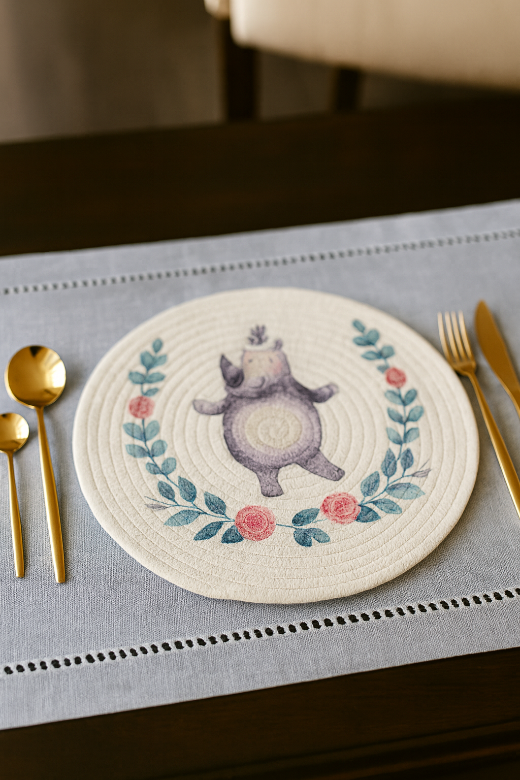 PM0034 - Rhino Woven Cotton Blend Heat Resistant 12" Placemat