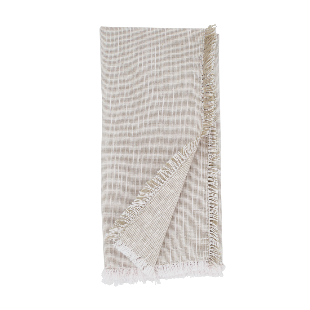 1919 - Natural Two-Tone Cotton 20" Fringe Cloth Napkin