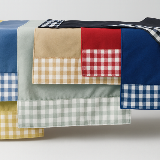 RNR0016 - Handmade Plaid Border Reversible Table Runner