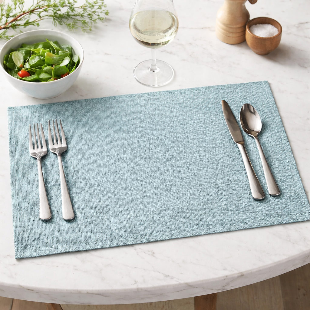 Sea Green Solid Woven 12"x18" Placemat