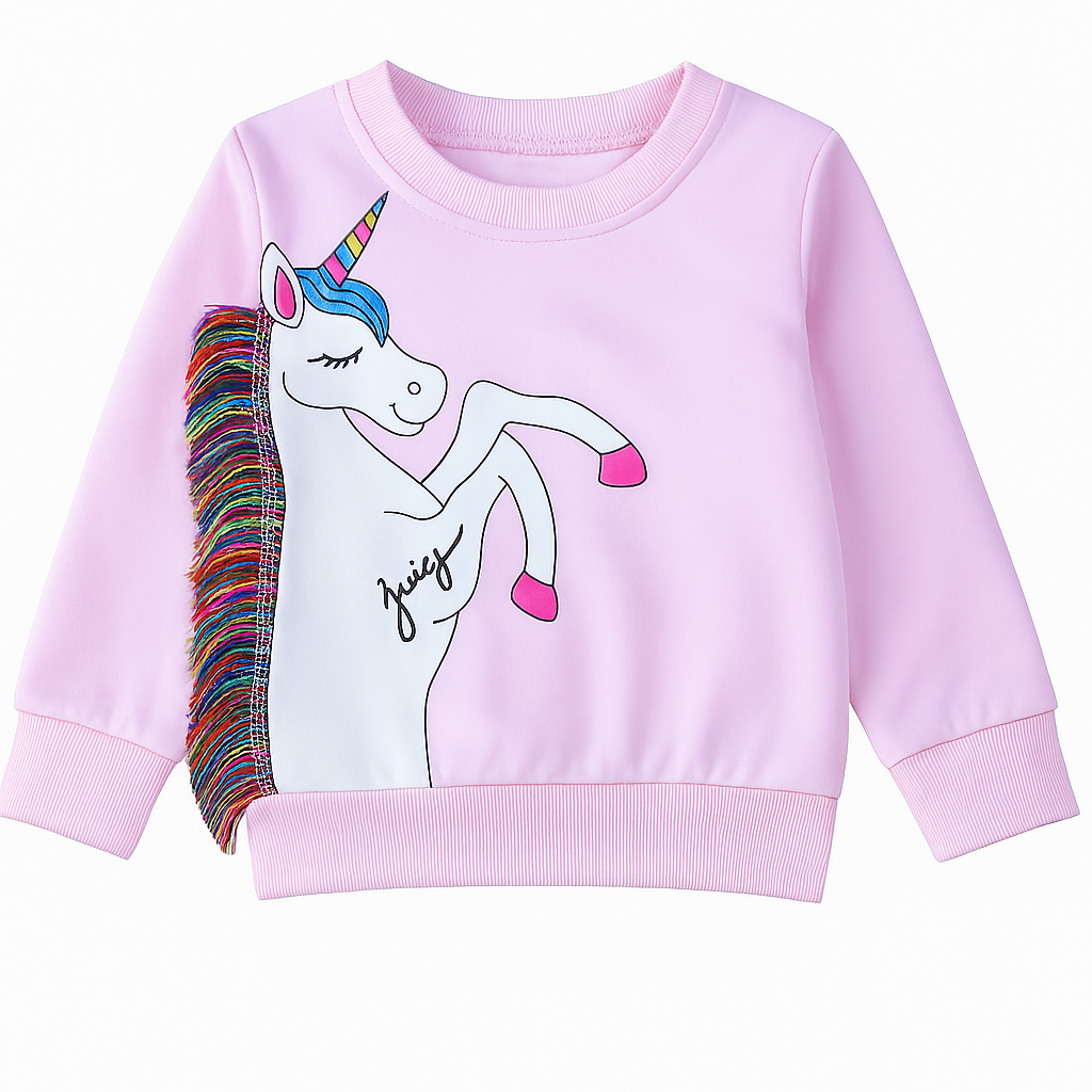 Pink Unicorn Girl Sweatshirt
