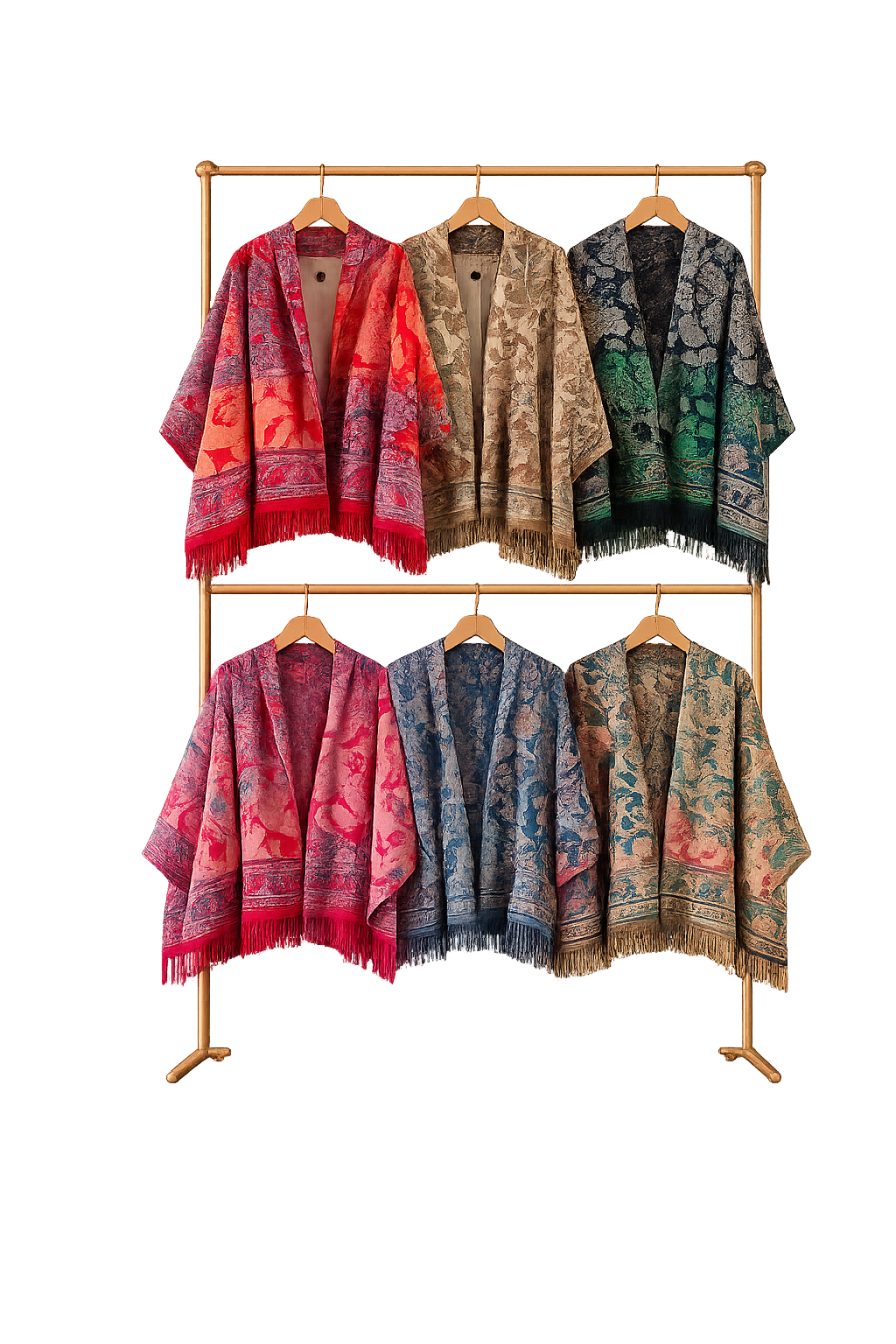 Boho Paisley Jacquard Cashmere-Feel Shawl Wrap