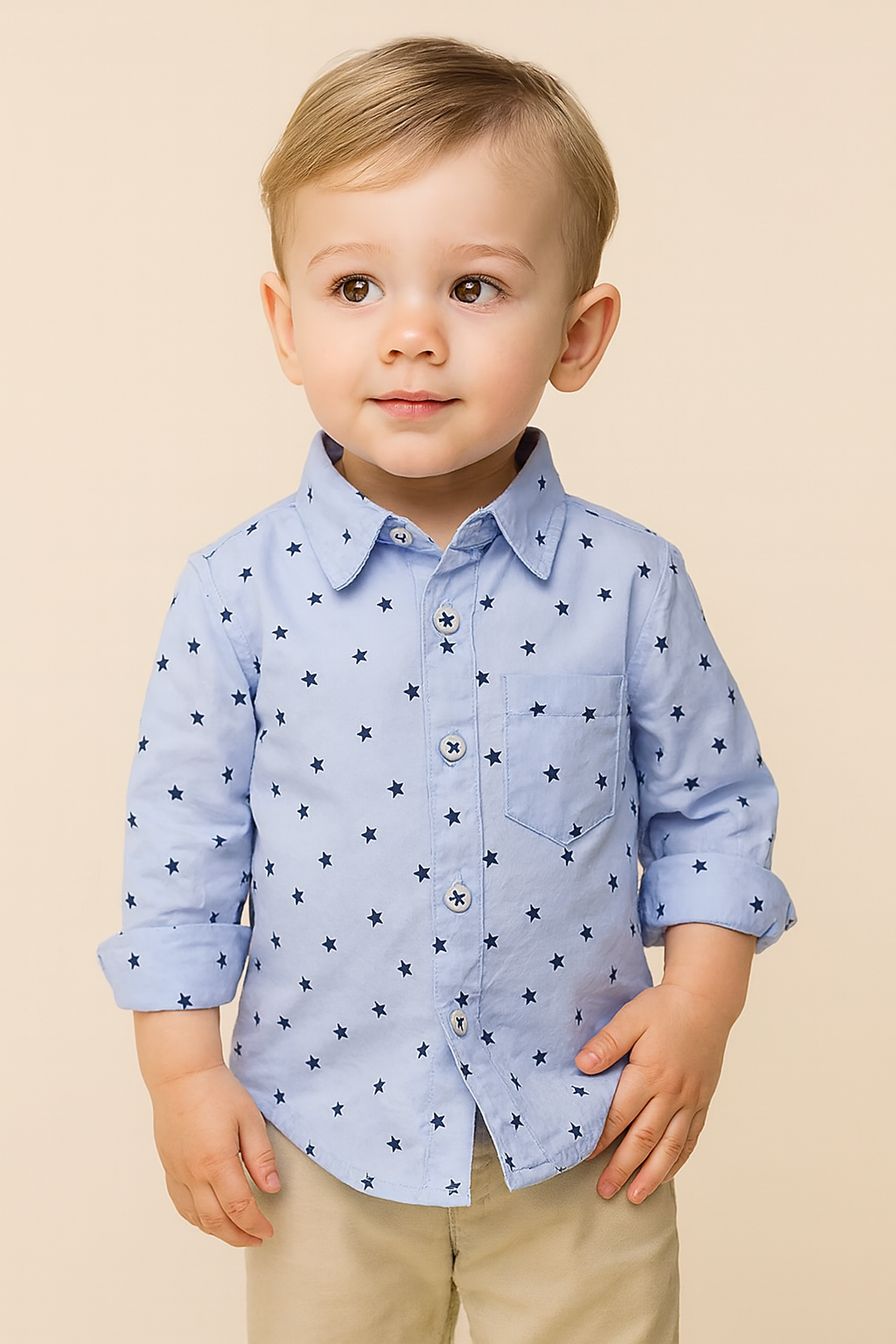 Blue Star Cotton Button-Down Shirt – Baby & Toddler