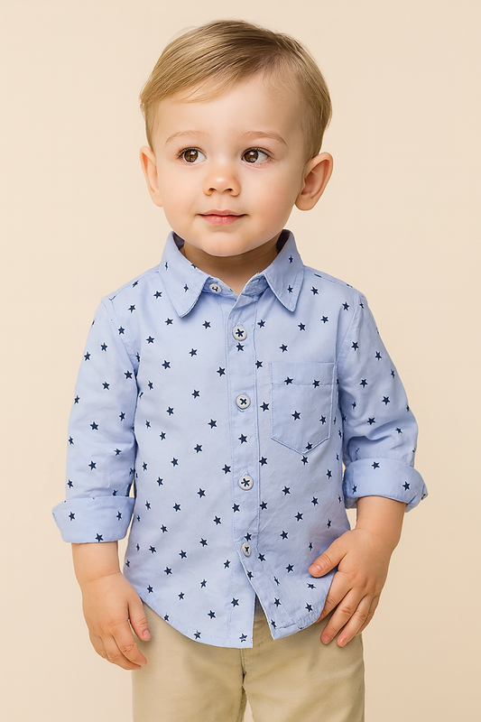 Blue Star Cotton Button-Down Shirt – Baby & Toddler