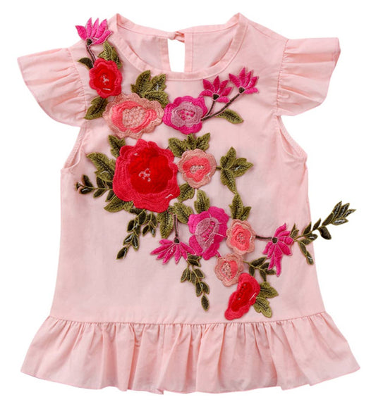 Pink Floral Girl Dress