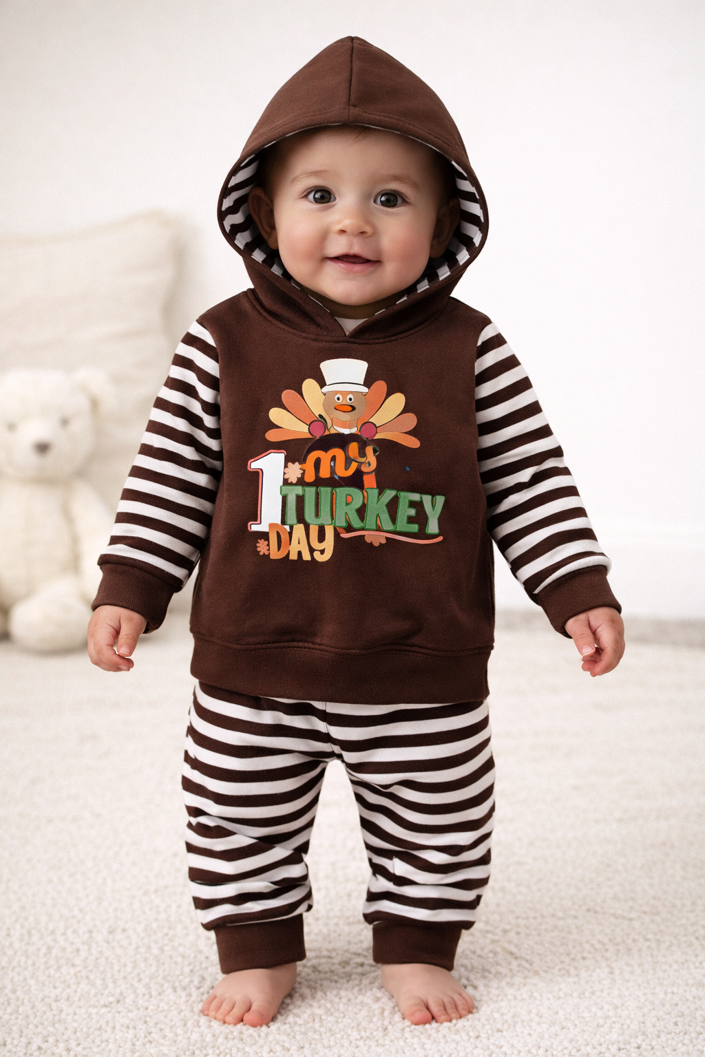 Brown My 1st Turkey Day 2-Piece Baby Outfit