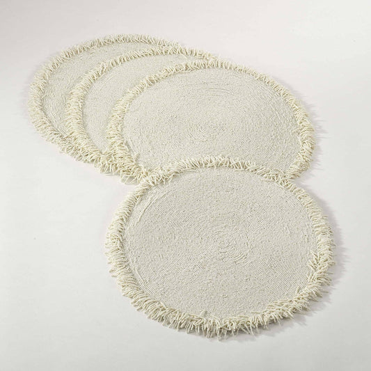 300 - Vanilla Isla Handmade Glass Beaded 15" Placemat