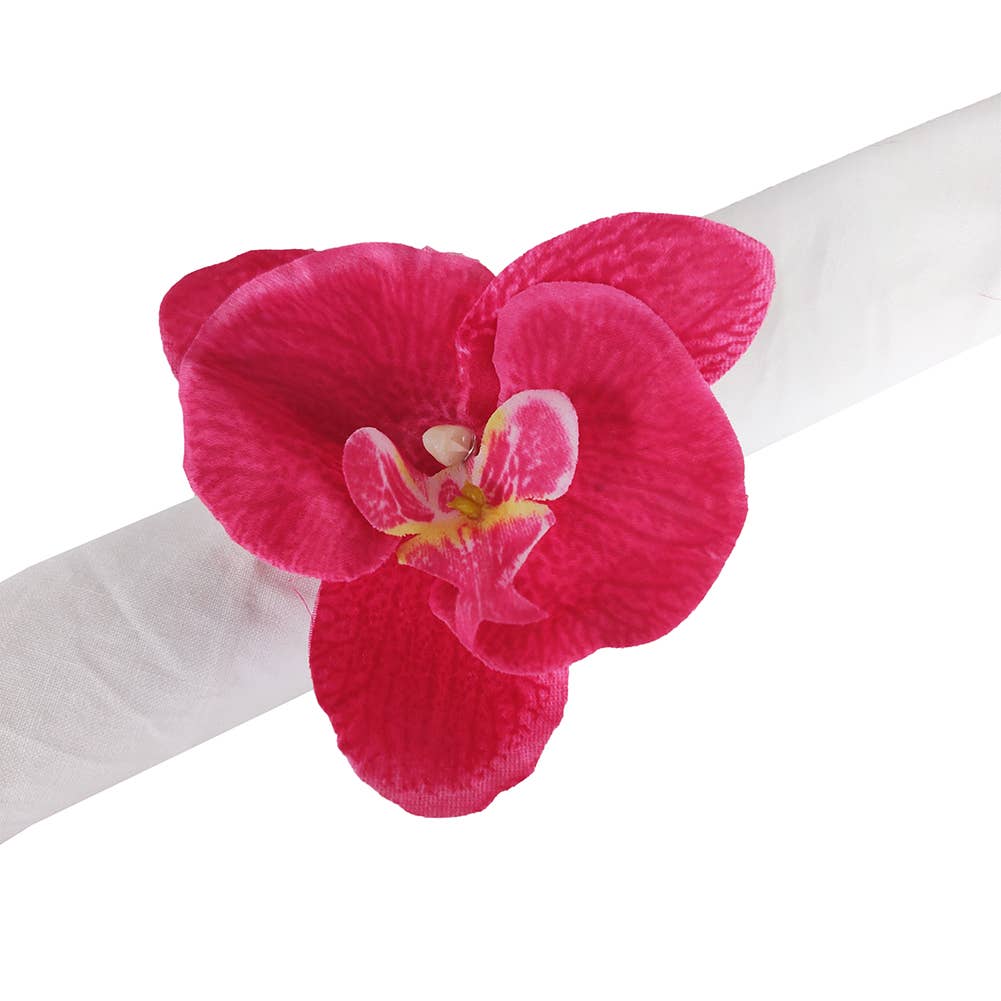 NR0101 - Coral Handmade Orchid Flower Napkin Ring