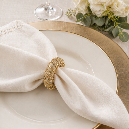 Gold Beaded Napkin Ring