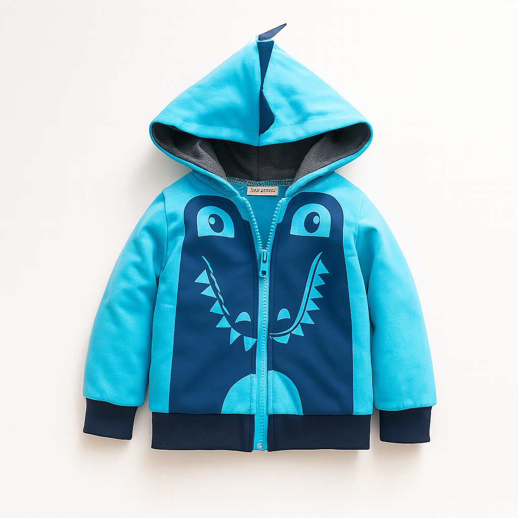 Blue Dinosaur Boy Hoodie Jacket