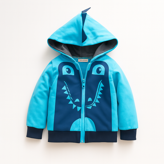 Blue Dinosaur Boy Hoodie Jacket