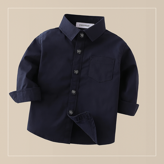 Navy Blue Cotton Button-Down Shirt – Baby & Toddler