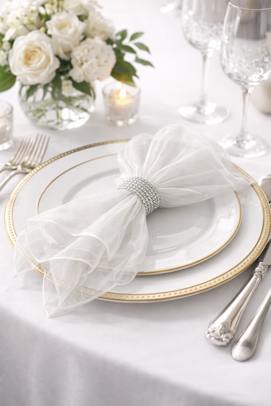 1002 - Ivory Sheer Organza 20" Dinner Napkin