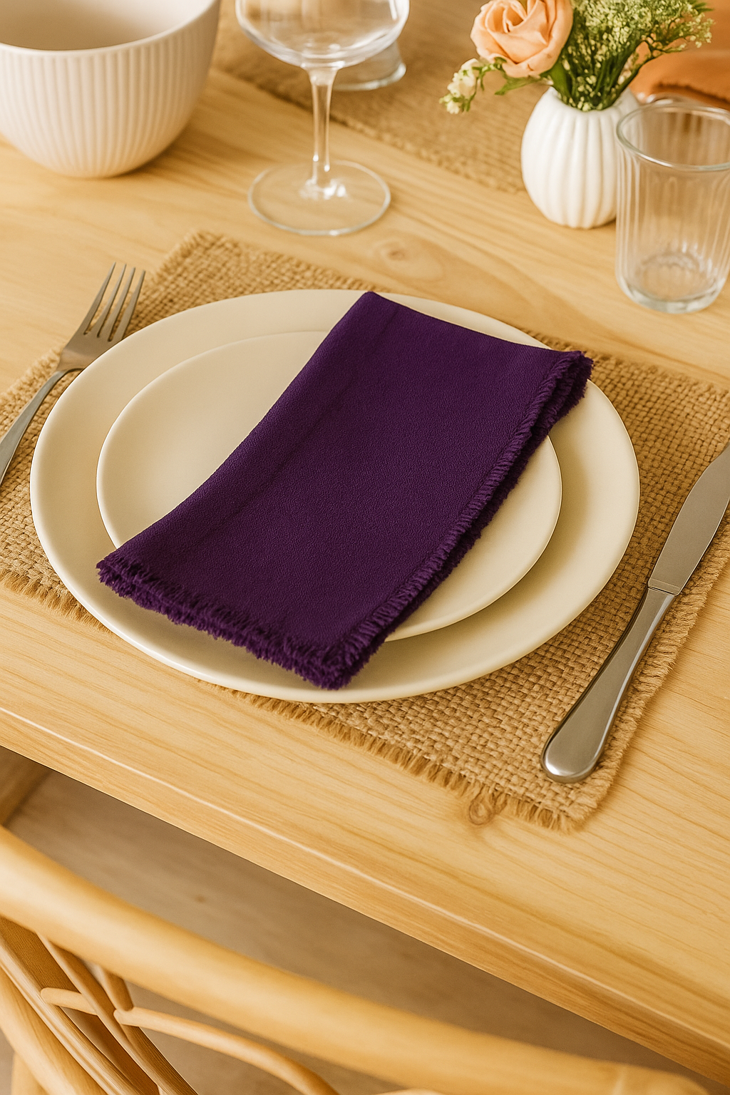 13009 - Purple Stone Washed Pure Linen 20" Dinner Napkin