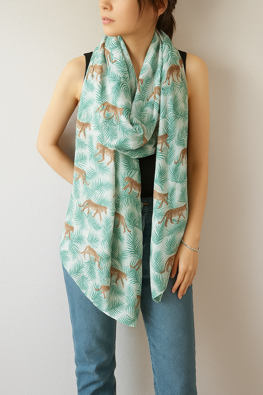 Tropical Leopard Soft Scarf Wrap