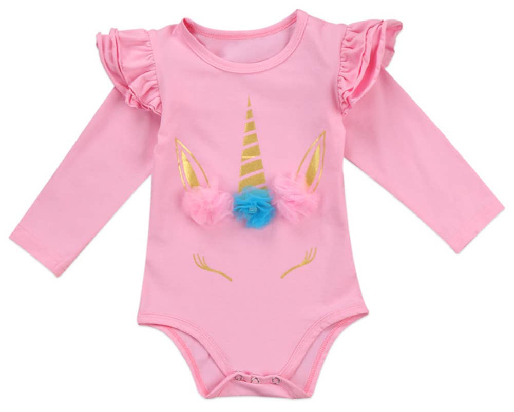 Pink Unicorn Cotton Baby Romper
