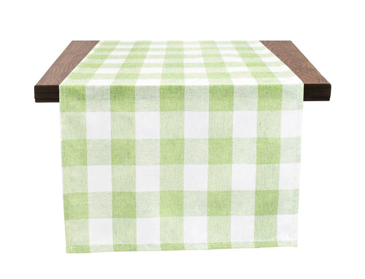 TBL0027 - Lime-White Buffalo Plaid Thin Soft Table Runner