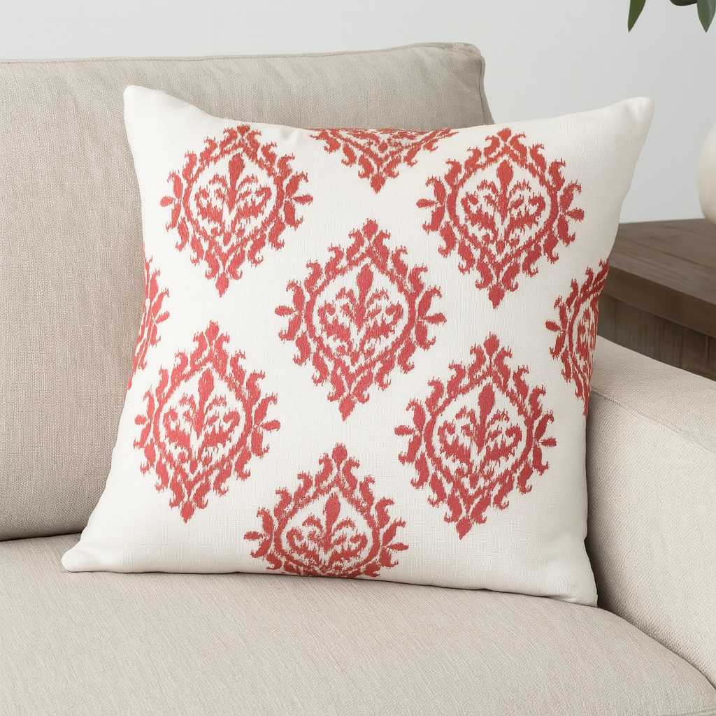763 - Embroidered Medallion Filled 18" Throw Pillow