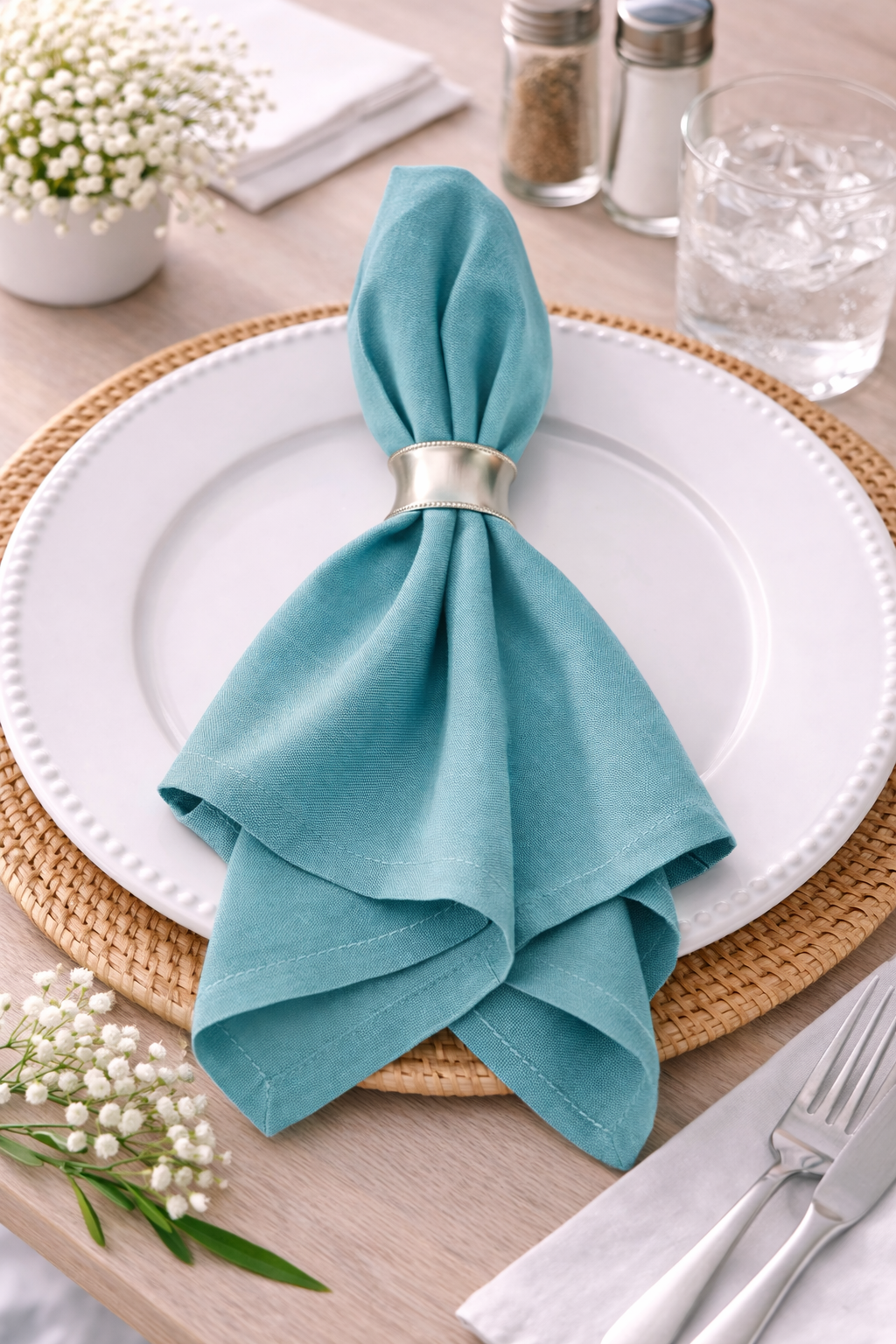 Seafoam Teal 20" Cotton Napkin