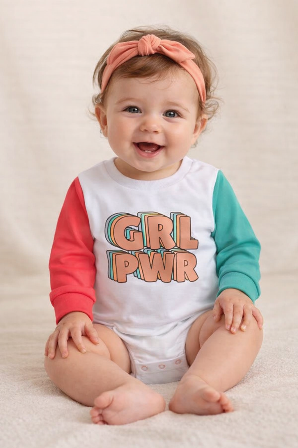 GRL PWR Long-Sleeve Baby Romper
