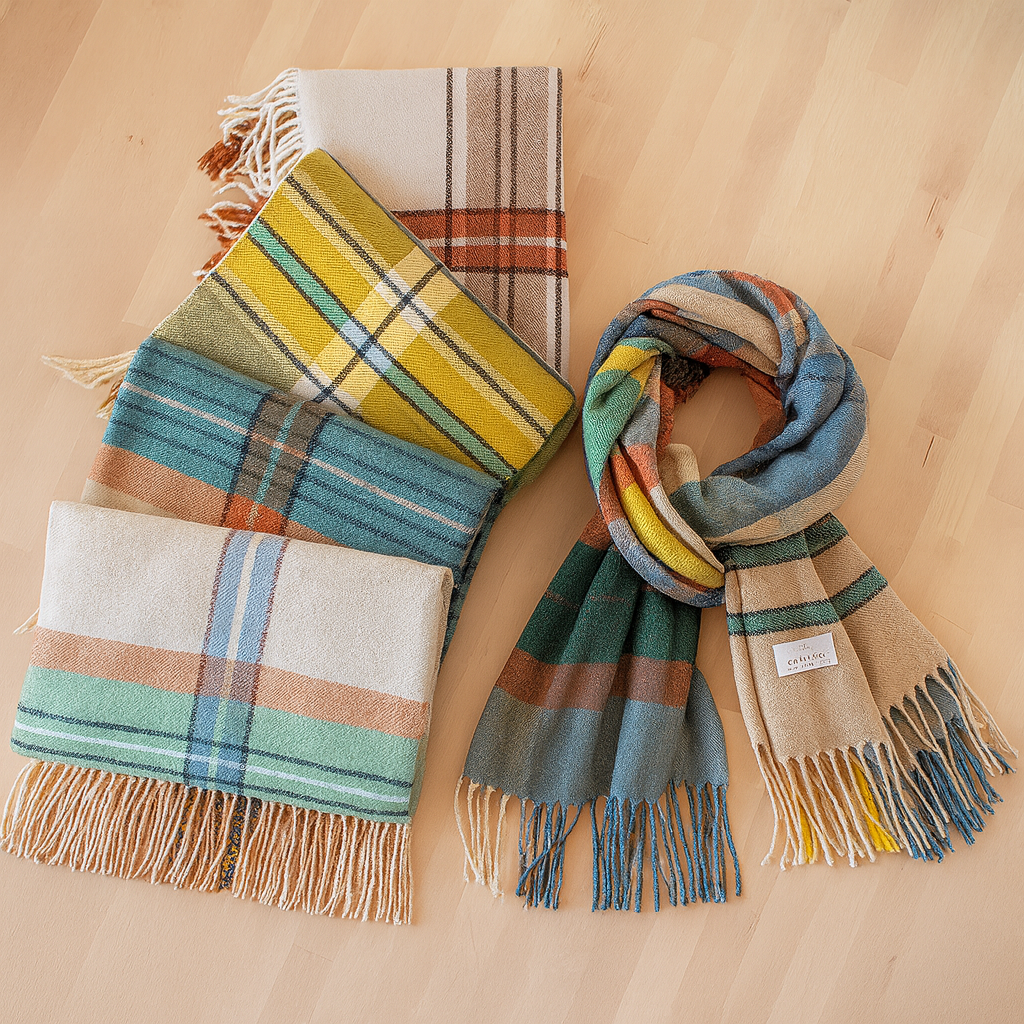Plaid Fringe Cashmere Ultra Soft Scarf