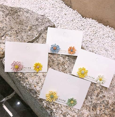 Daisy Stud Hollow Flower Earrings