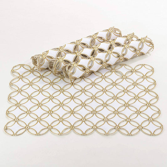 QX269 - Gold White Cutwork 14x20 Placemat