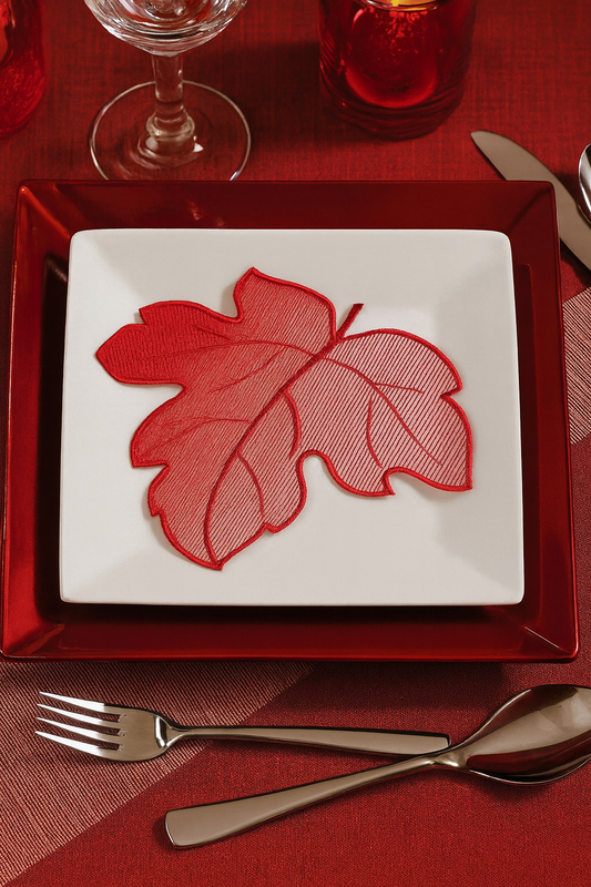 1091 - Crimson Red 7" Autumn Foliage Leaf