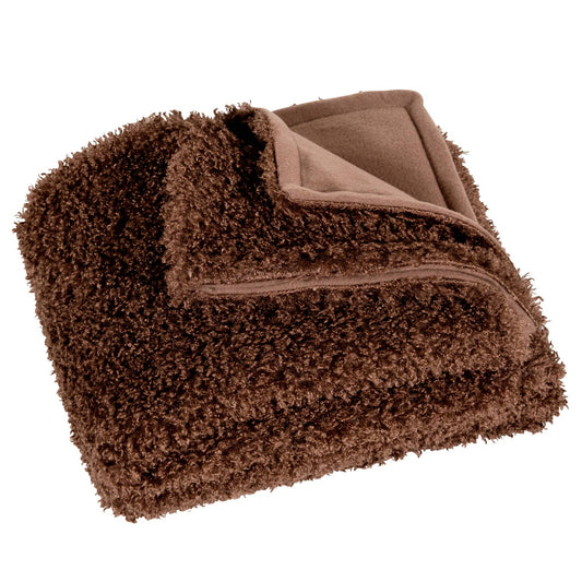 TH959 - Mocha Faux Fur Fuzzy 50x60 Inch Throw Blanket