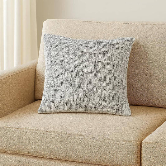 PLW0169 - White/Black 18" Nubby Weave Minimalist Throw Pillow