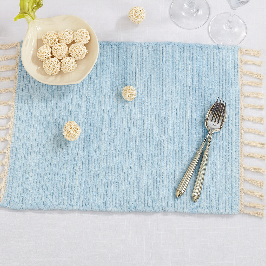 4867 - Aqua Chindi Cotton 14"X20" Placemat