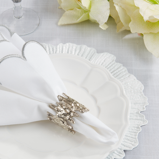 NR620 - Silver Jagged Edge Napkin Ring Holder