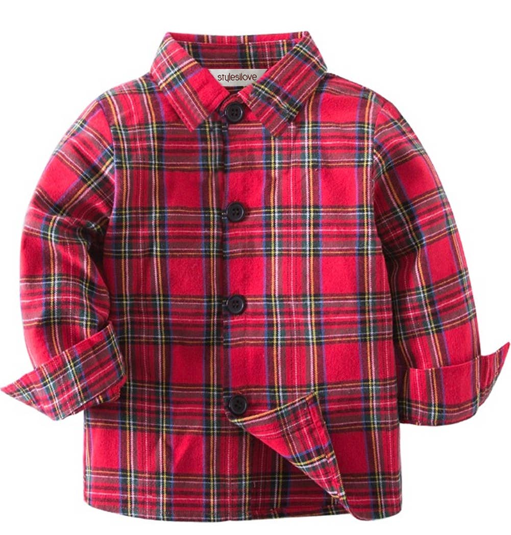 Red Plaid Cotton Button-Down Shirt – Baby & Toddler