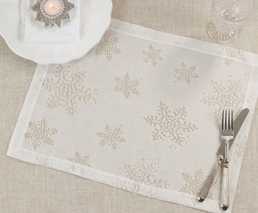 8000 - Burnout Snowflake White 14x20 Placemat
