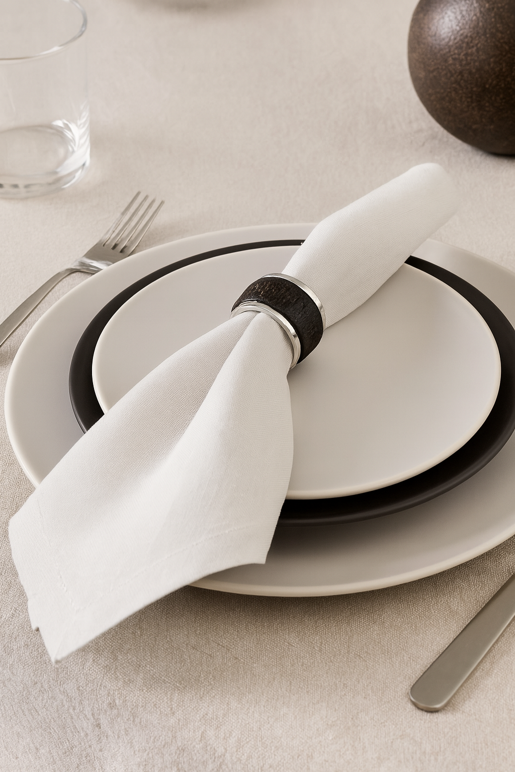 NR357 - Bark Wood Napkin Ring