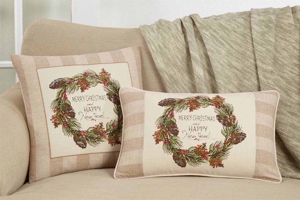 8810 - Merry Christmas & Happy New Year Throw Pillow