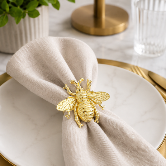 Gold Bumblebee Metal Napkin Holder
