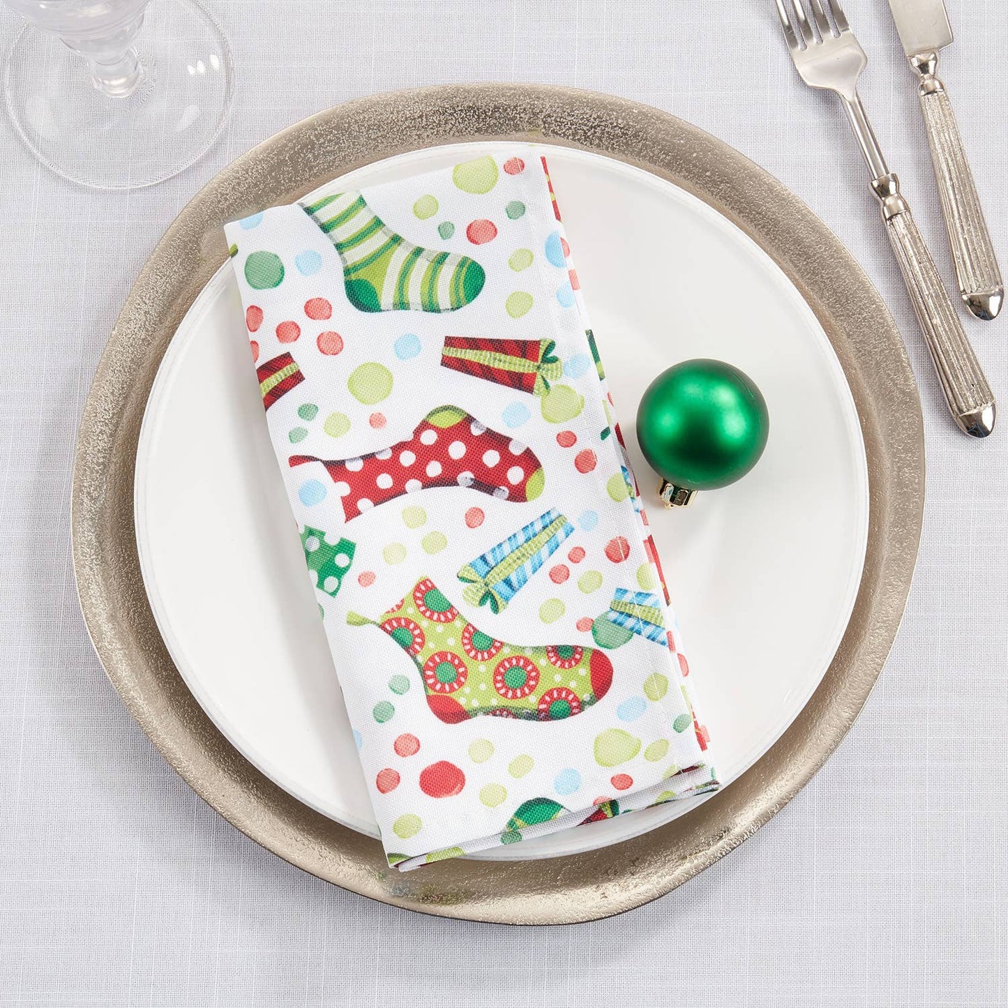 1228 - Christmas Stockings 20" Cloth Napkin