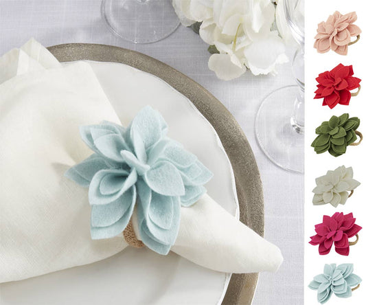 NR095 - Unique Felt Flower Napkin Ring