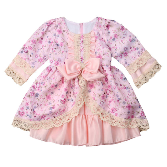 Pink Victorian-Inspired Toddler Girl Dress