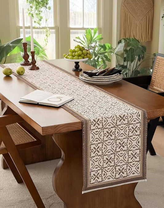 RNR0025 - Vintage Jacquard Reversible 14x72 Inch Table Runner
