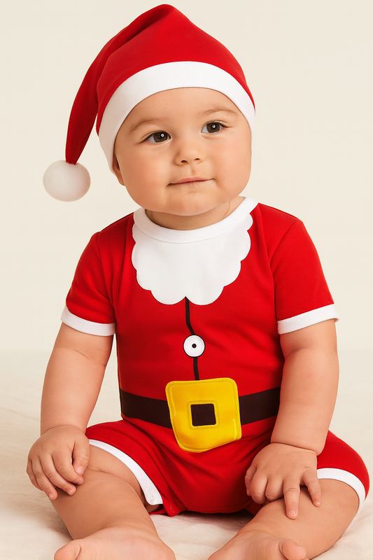 Santa Claus Costume Baby Romper & Hat